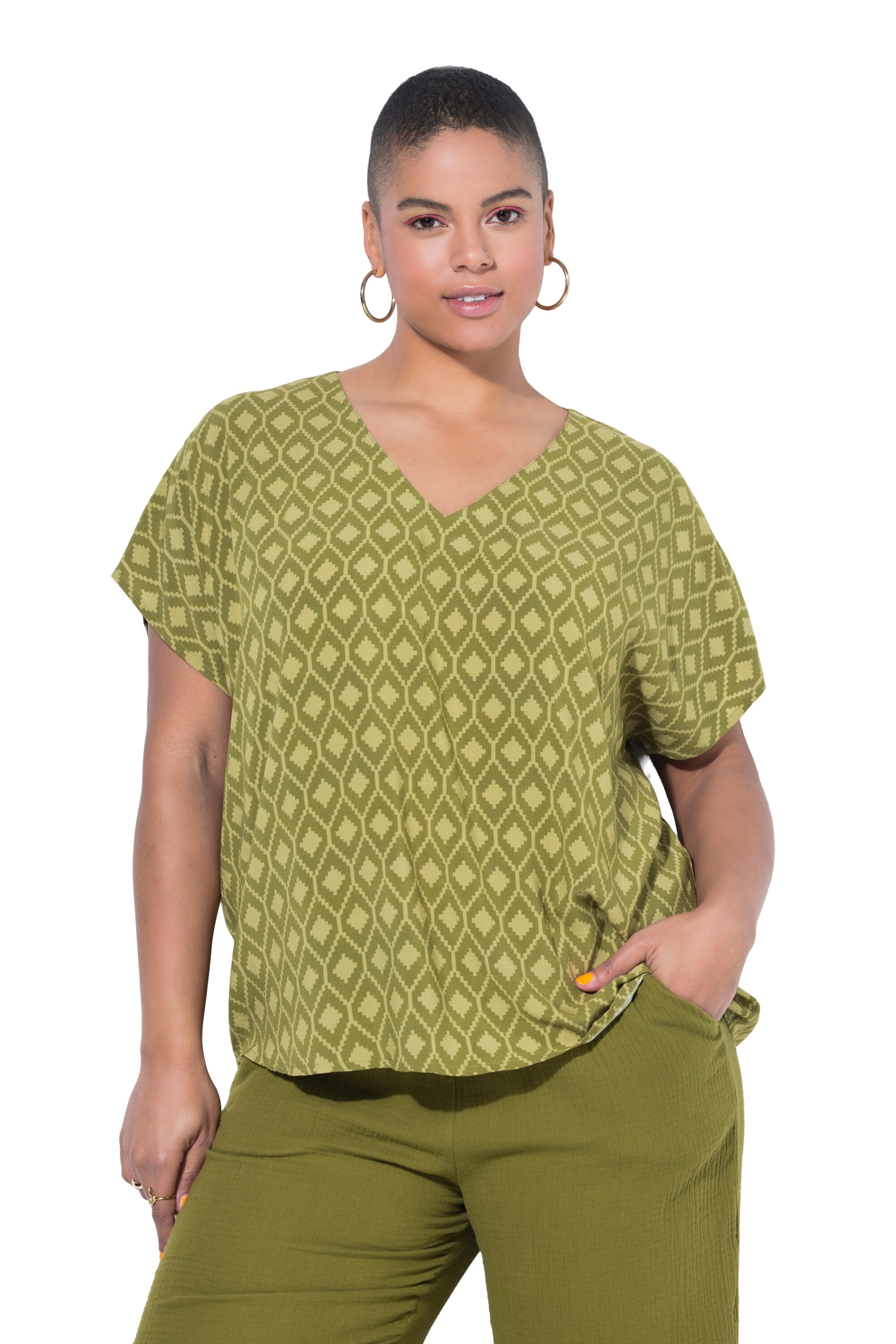 Studio Untold Blouse in Groen: voorkant