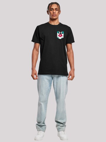 F4NT4STIC Shirt 'Looney Tunes Sylvester Face' in Zwart
