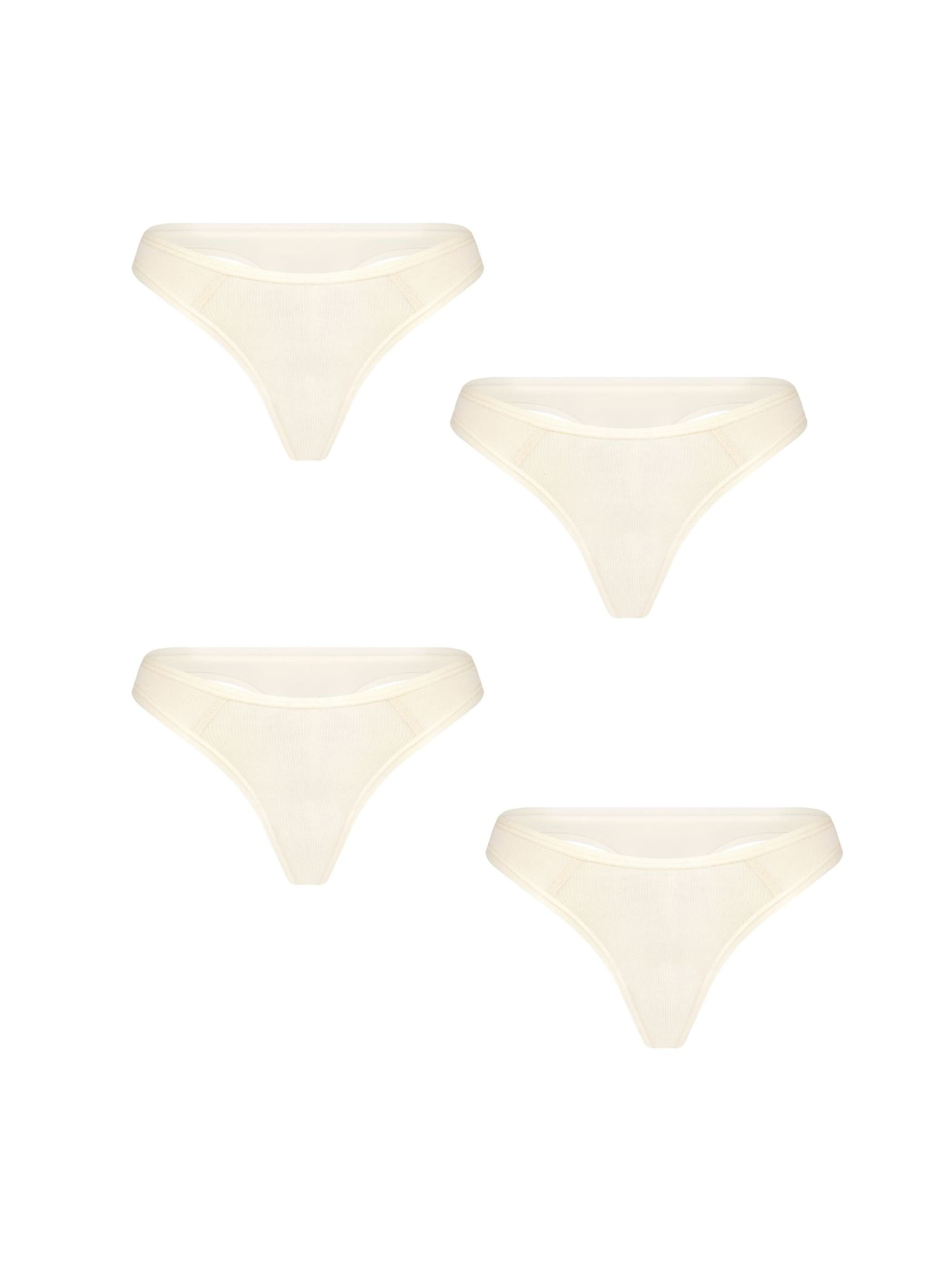 Albero Natur Thong 'Damen Tangaslip - 4er Pack' in White: front