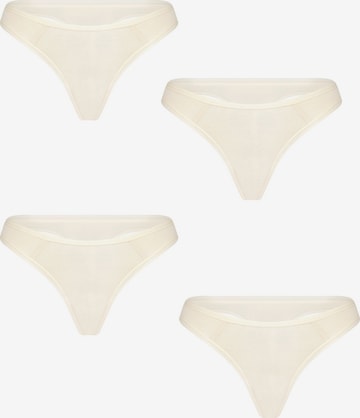 Albero Natur String 'Damen Tangaslip - 4er Pack' in Weiß: Vorderseite