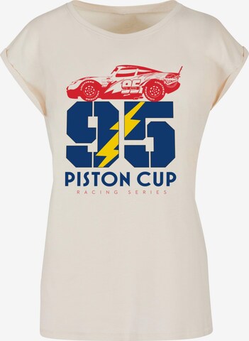 ABSOLUTE CULT T-Shirt  'Cars - Piston Cup 95' in Beige: predná strana