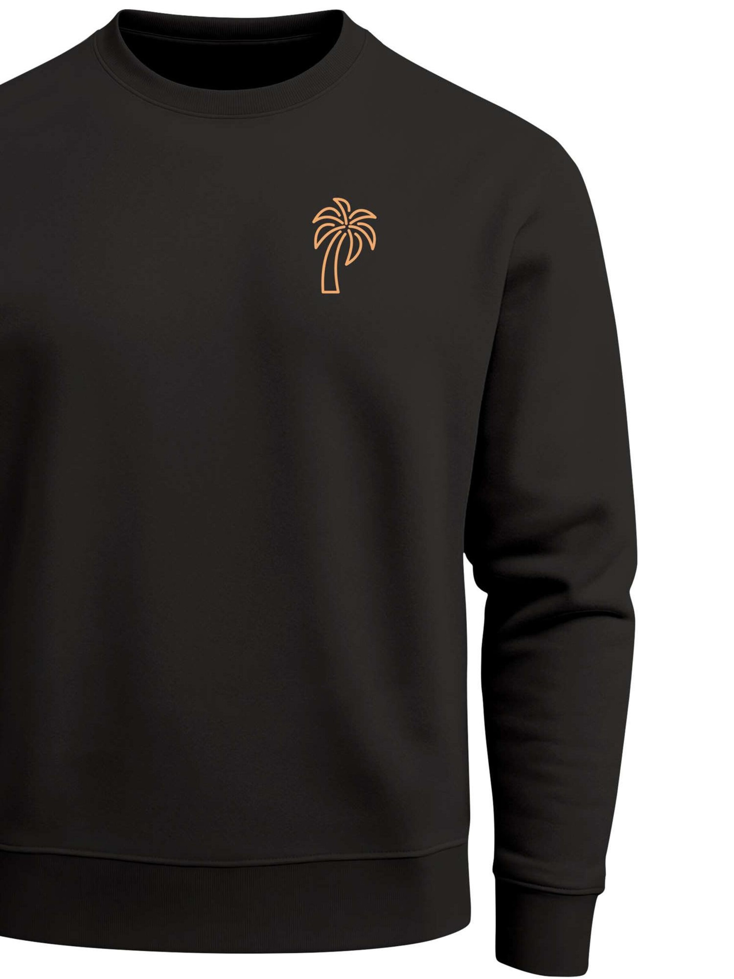 Neverless Sweatshirt 'Palm Lineart Logo'‌ in Schwarz