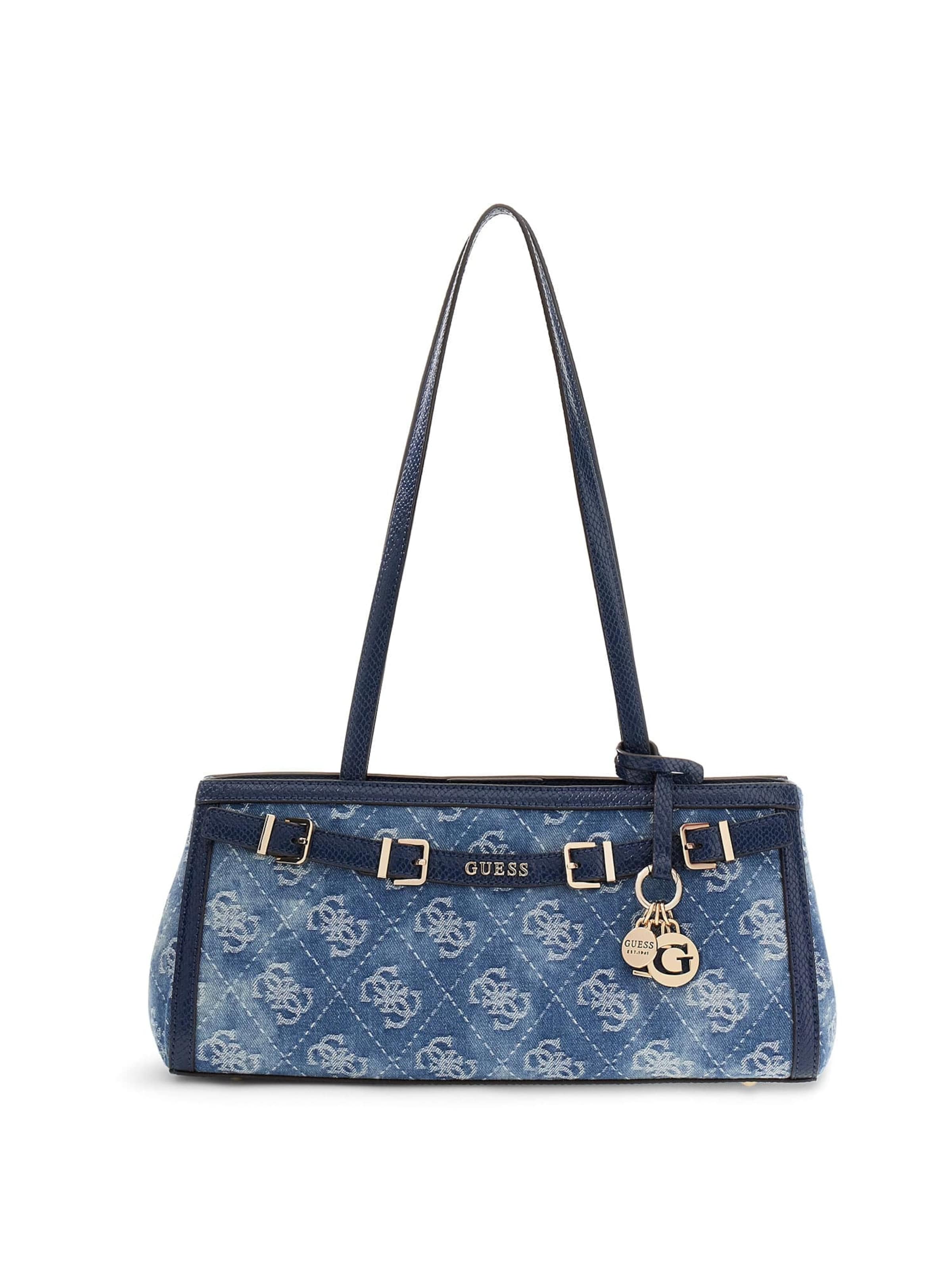 GUESS Чанта за през рамо 'Dovie' в синьо: отпред