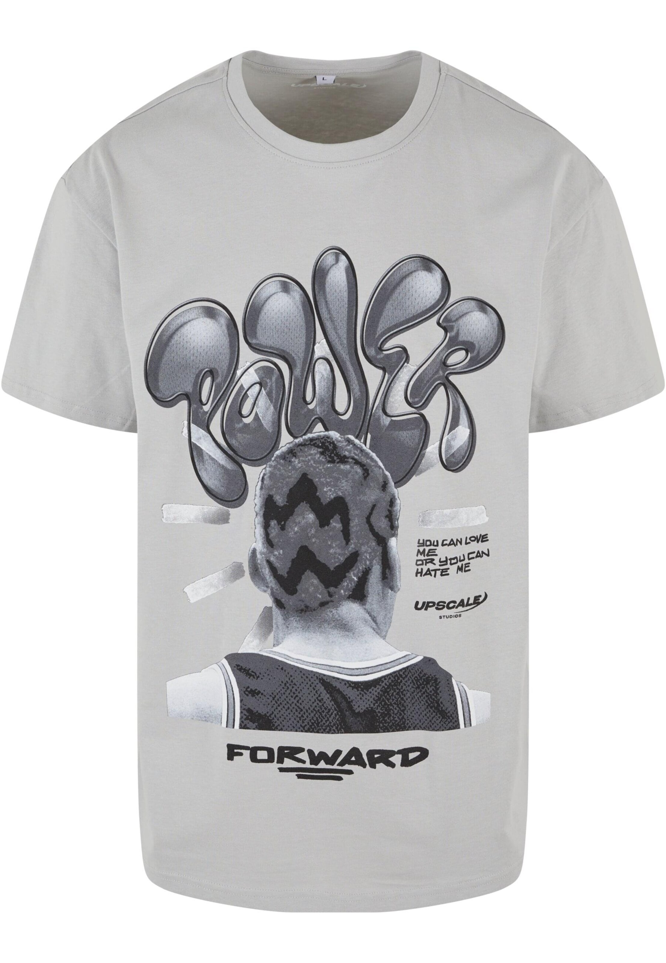 MT Upscale Tričko 'Power Foward 2.0' – šedá: přední strana