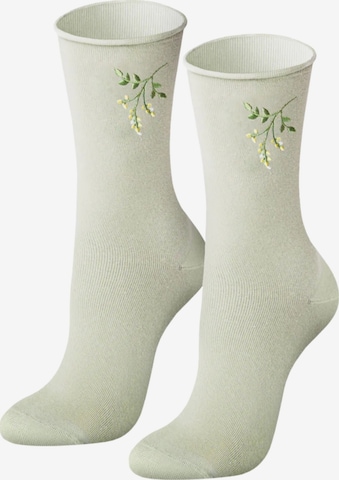 Von Jungfeld Socks 'Blumen' in Green: front