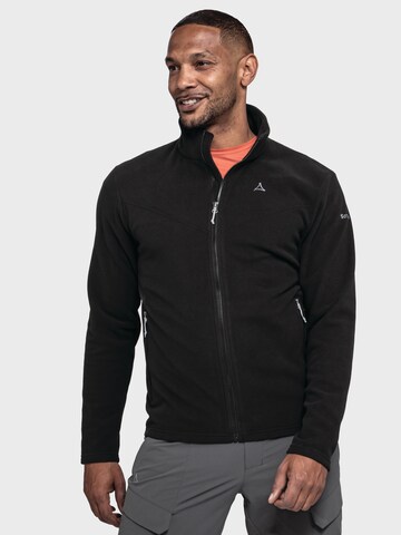 Schöffel Athletic fleece jacket ' Hiking Fleece Jk Style Qutang ' in Black: front