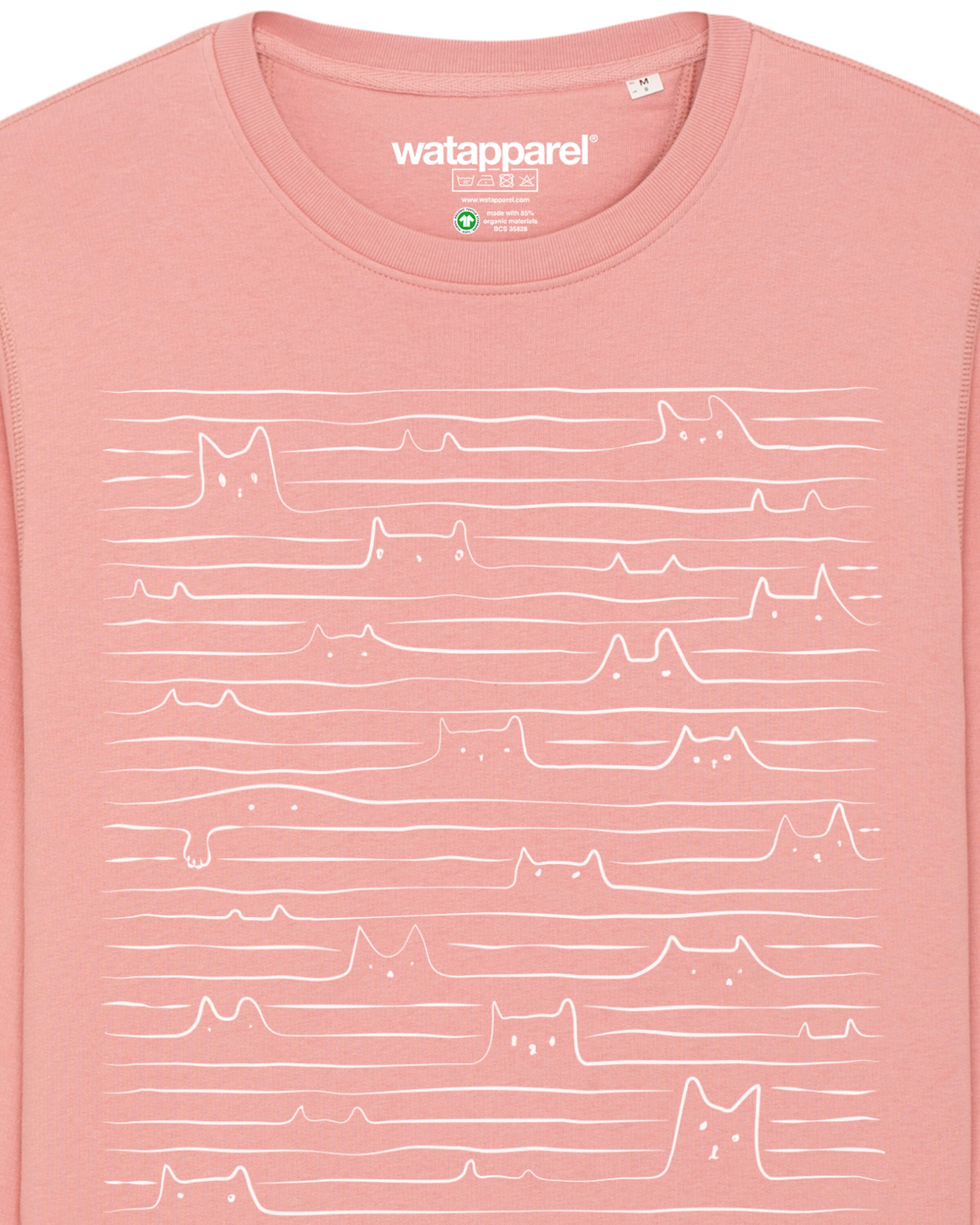 Watapparel Sweatshirt ' Doodle Cats ' in Roze