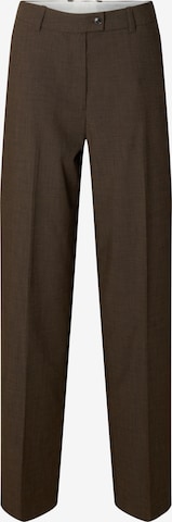 SELECTED Loosefit Suorat housut värissä ruskea: etupuoli