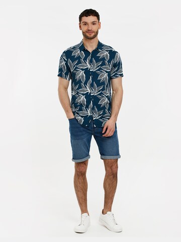 Threadbare - Ajuste regular Camisa 'Foliage' en azul