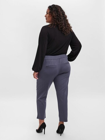 Vero Moda Curve Regular Pleat-Front Pants 'Eva' in Blue