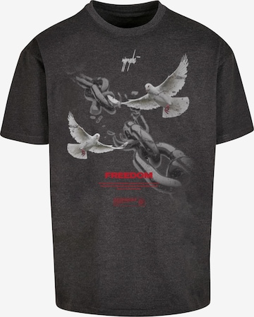 MJ Gonzales T-Shirt 'Freedom' in Grau: predná strana