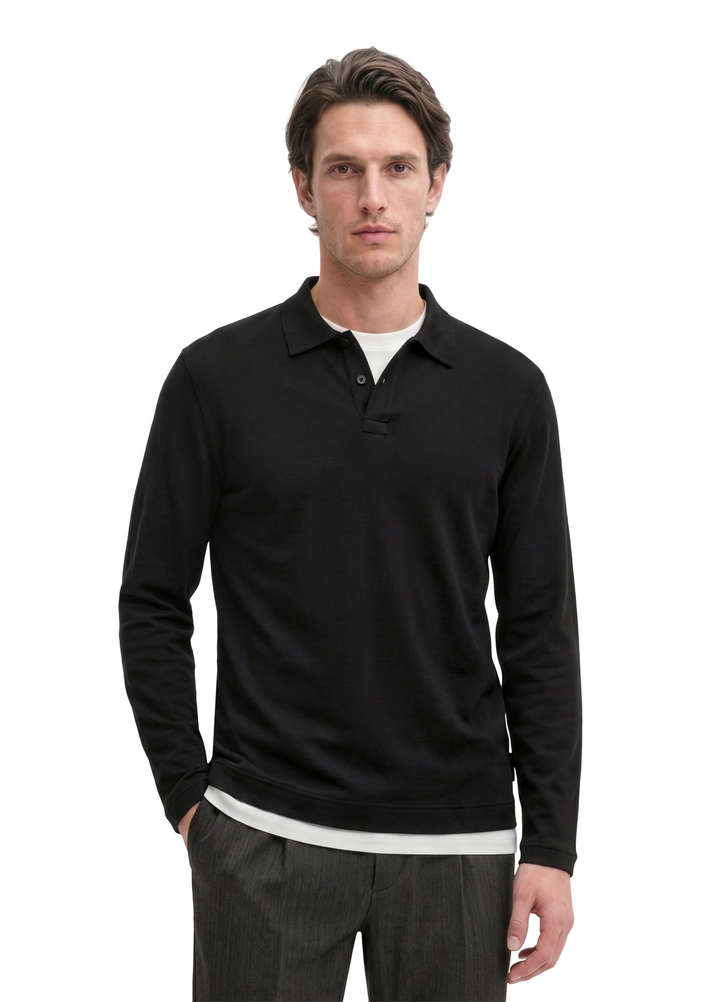 Marc O'Polo Shirt in Zwart: voorkant
