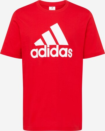 sarkans ADIDAS SPORTSWEAR Sporta krekls 'Essentials': no priekšpuses