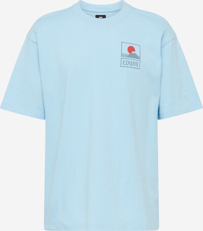 EDWIN T-Shirt 'Sunset On' in hellblau / rot, Produktansicht