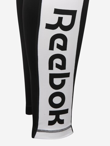 Reebok - Skinny Pantalón deportivo 'Linear' en negro