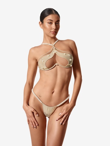 Hauts de bikini 'Mia' GOD SAVE QUEENS en or : devant