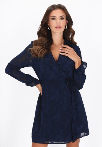 Robe de cocktail faina en bleu : devant
