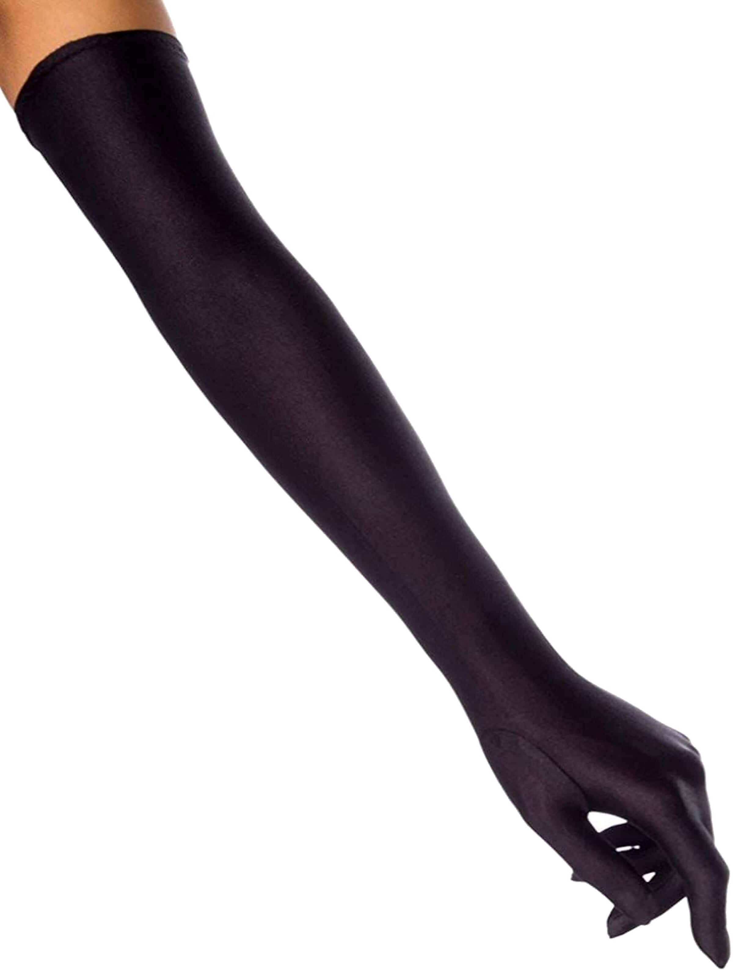 Dirndline Full Finger Gloves 'Satinhandschuhe, lang' in Black