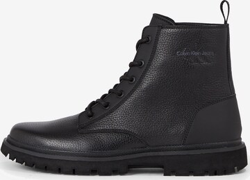 Calvin Klein Jeans Veterboots in Zwart: voorkant