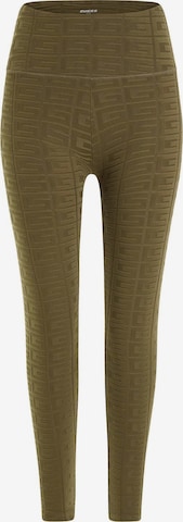 GUESS Slim fit Workout Pants in Green: front