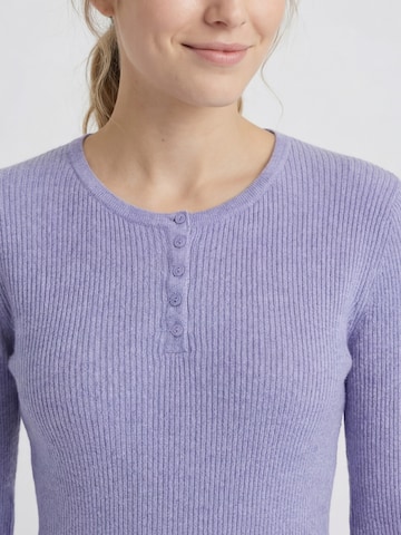 Antargo Sweater 'Basic Longsleeve with Buttons' in Purple