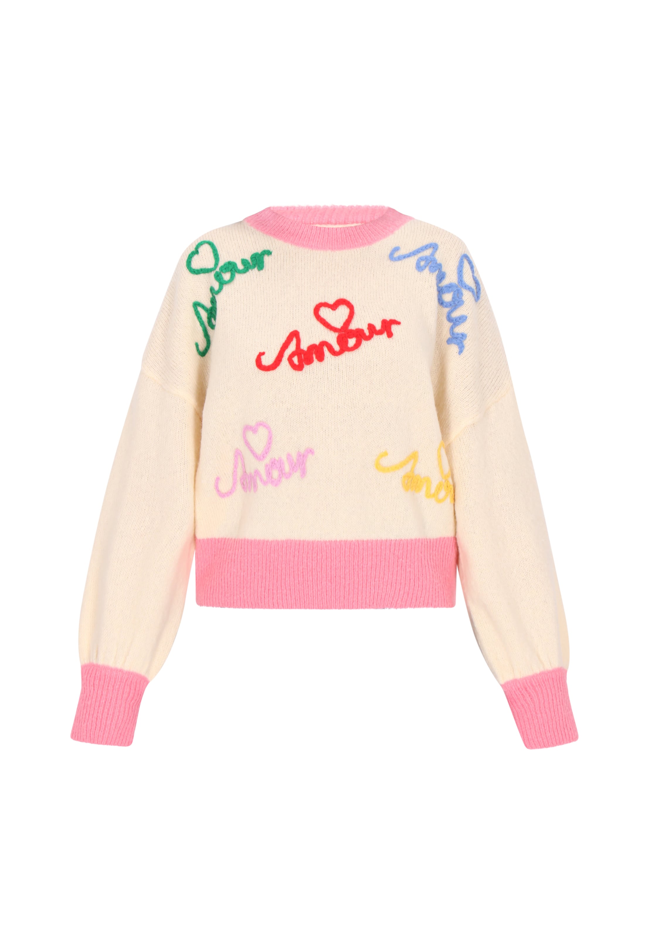 MYMO - Pullover oversized 'Young Fashion' em branco: frente