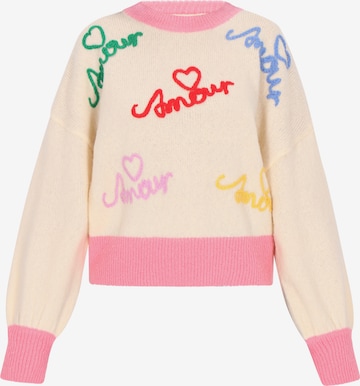 MYMO Oversized neulepaita 'Young Fashion' värissä valkoinen: etupuoli