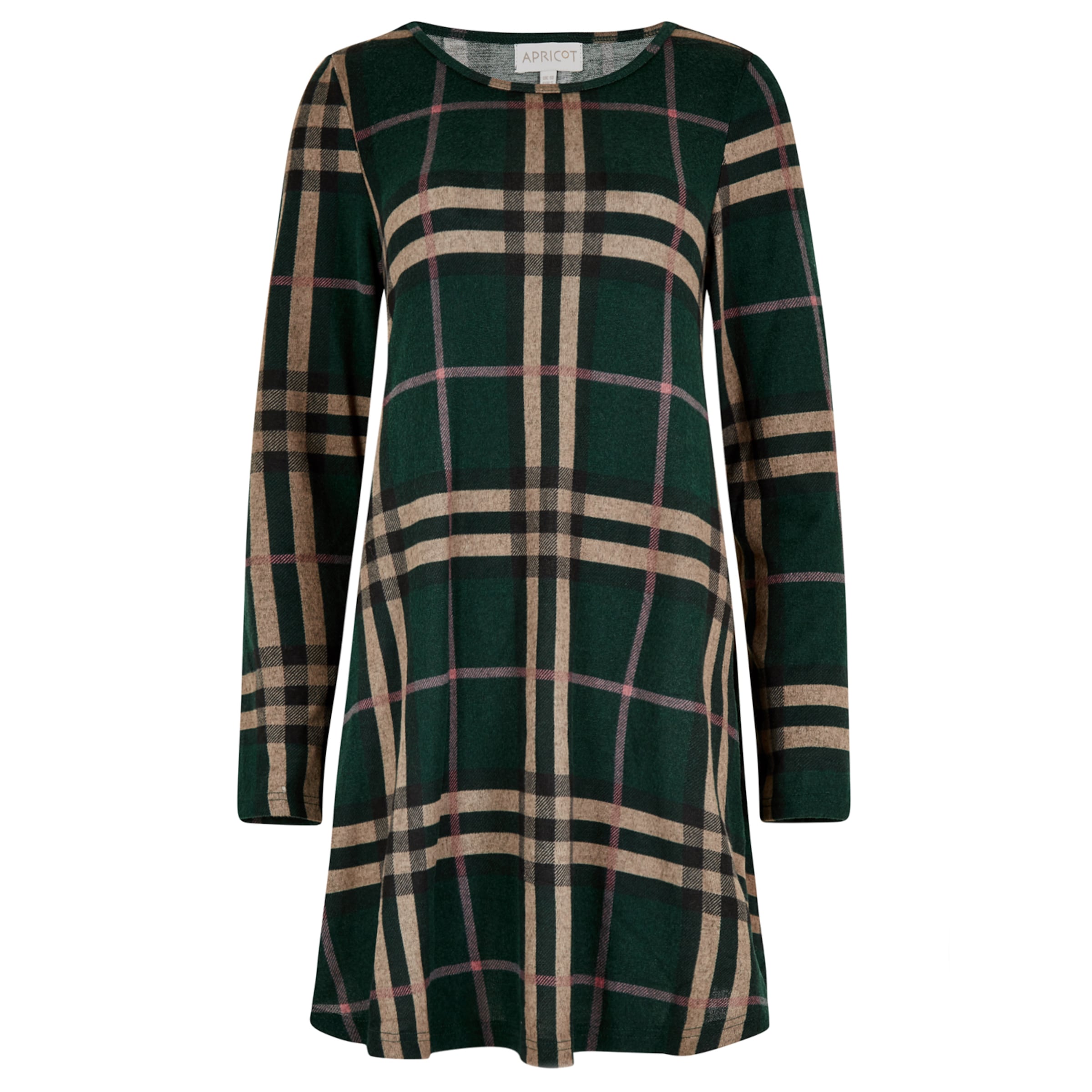 Apricot Kleid 'Chevron' in Grün: Vorderseite