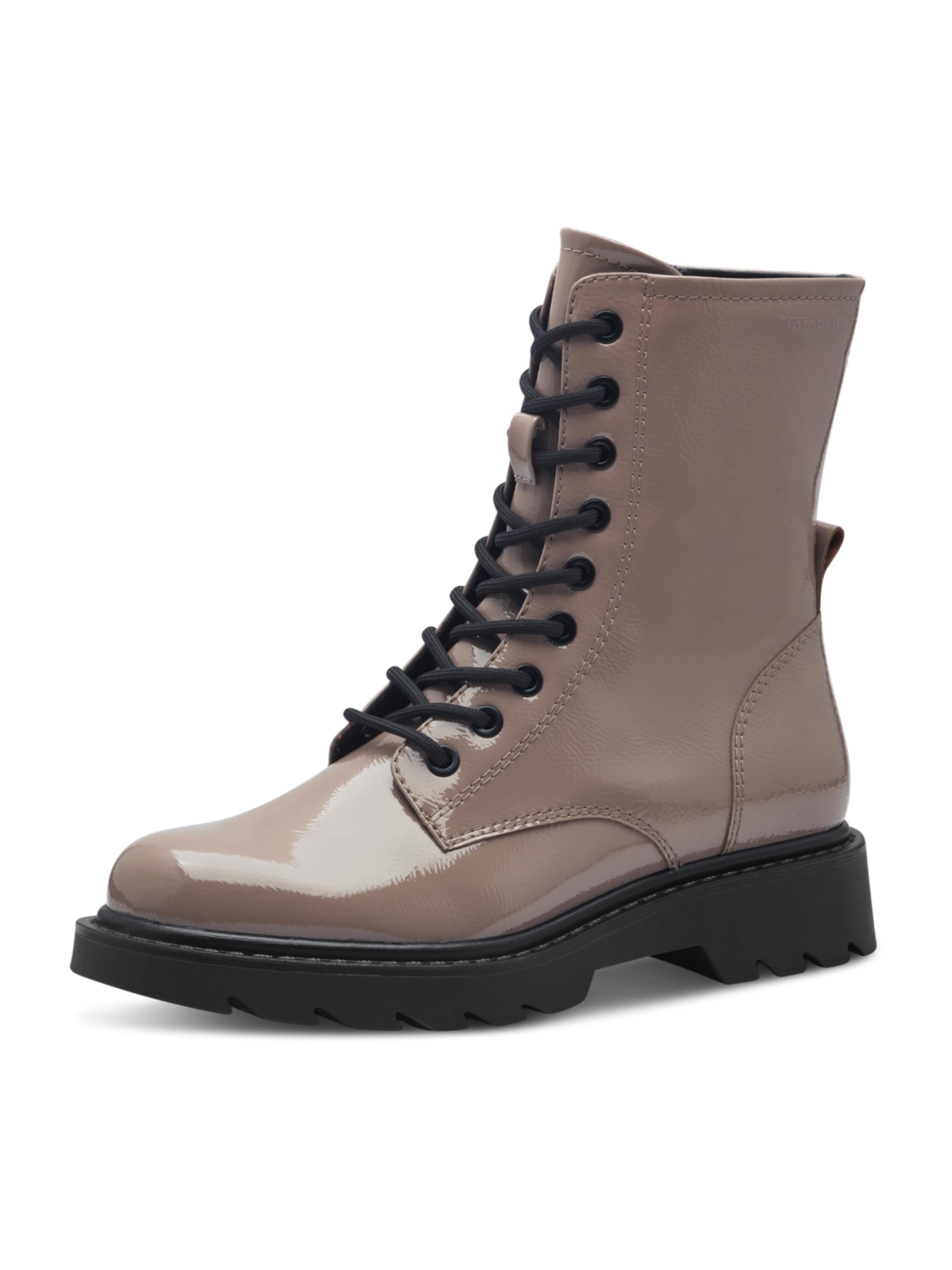 Tamaris Lace-Up Ankle Boots in Grey: front