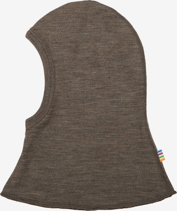 JOHA Beanie 'Schalmütze Merinowolle/Seide' in Brown: front