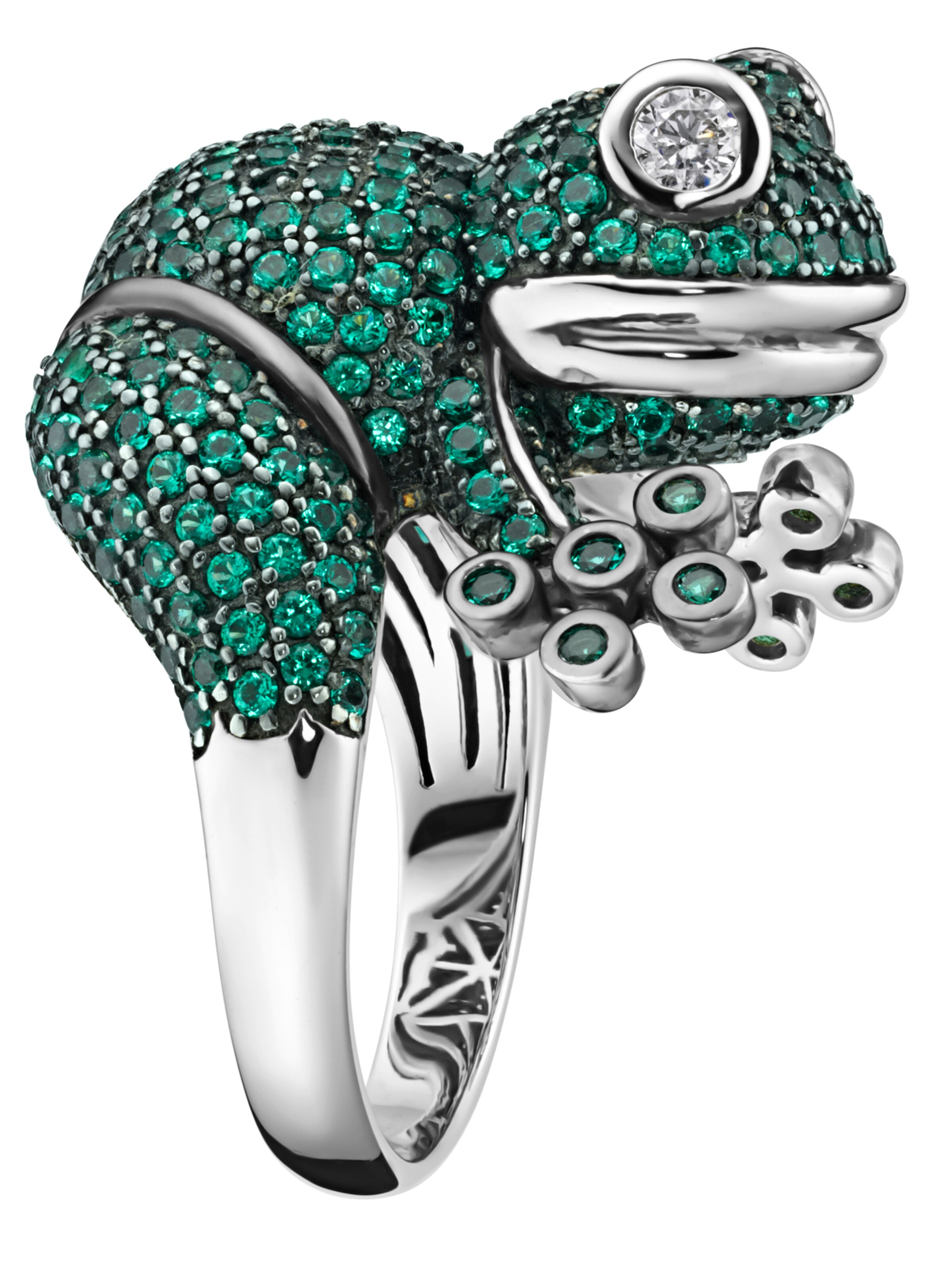 Bague Giorgio Martello Milano en vert : devant