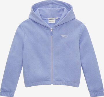 TOM TAILOR Zip-Up Hoodie in Purple: front