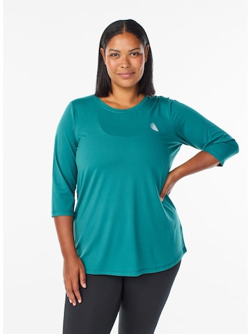 Active by Zizzi Shirt in Blauw: voorkant