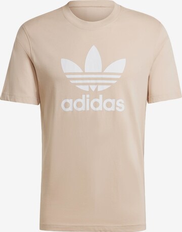 T-Shirt 'Adicolor Trefoil' ADIDAS ORIGINALS en beige : devant