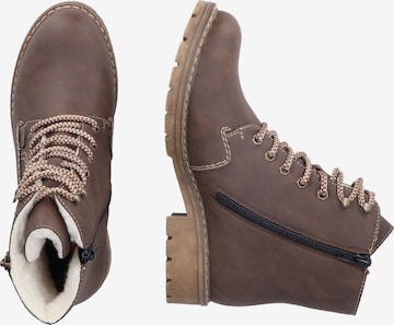 Rieker Lace-Up Ankle Boots in Brown