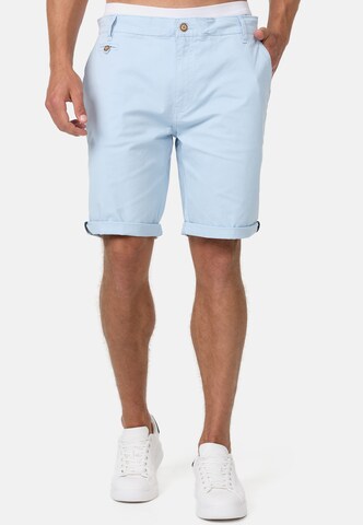 INDICODE JEANS Regular Chino Pants 'Creel' in Blue: front