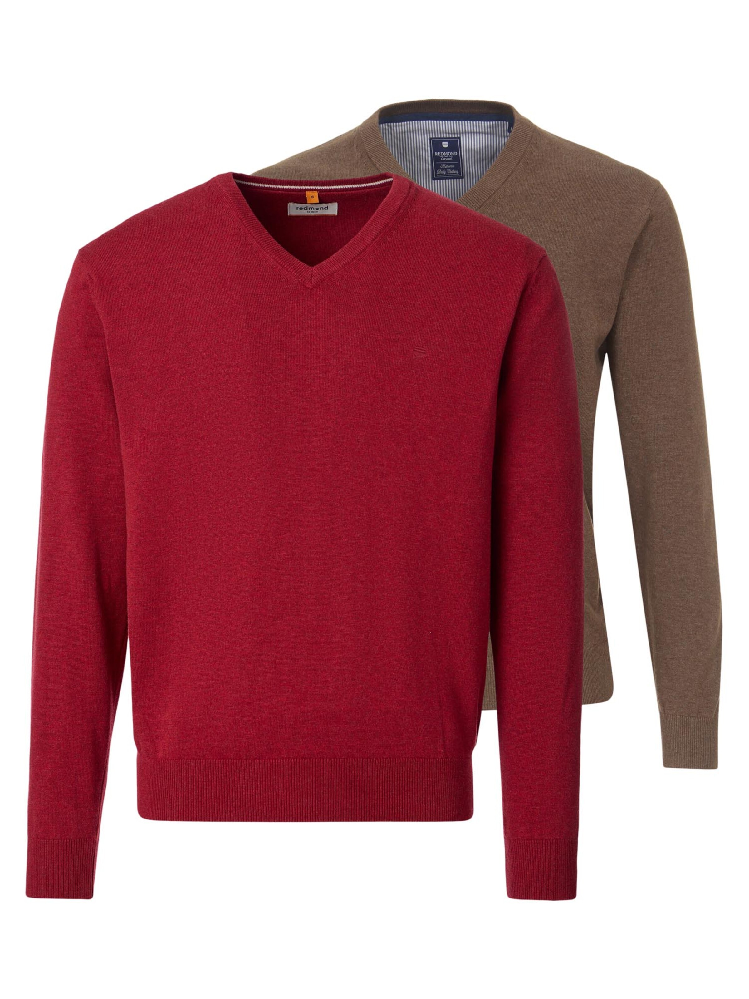 Pull-over 'Basic' redmond en rouge : devant