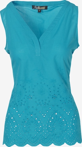 KOROSHI - Blusa em azul: frente