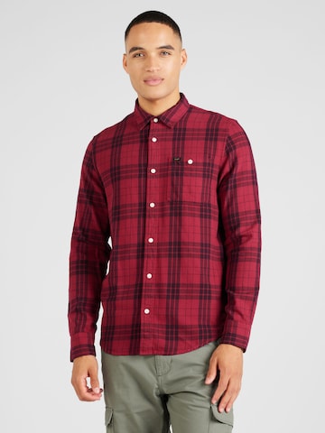 Lee Regular fit Button Up Shirt 'LEESURE' in Red: front