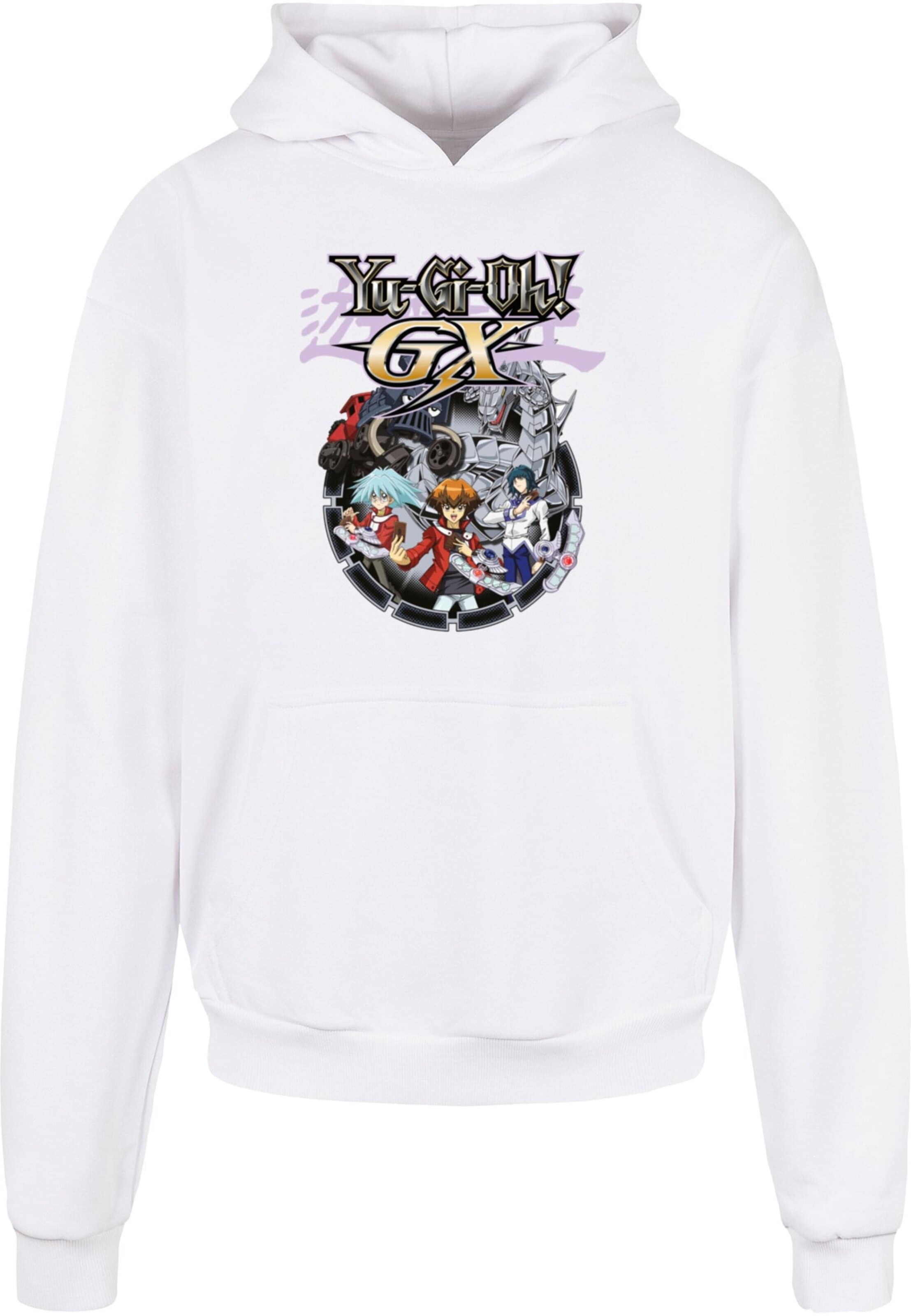 Merchcode Sweatshirt 'Yu-Gi-Oh! - GX' in Weiß: Vorderseite
