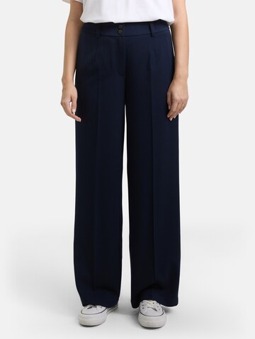 TOM TAILOR Wide leg Pleated Pants in Blue: front