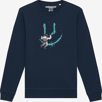 Watapparel Sweatshirt ' Graffiti Astronaut ' in Blau: Vorderseite