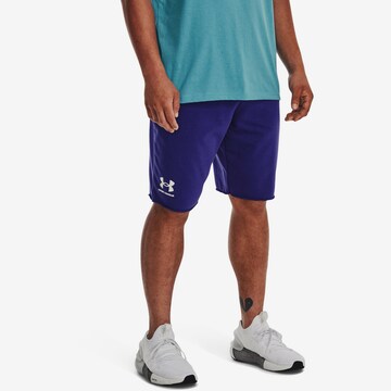 Regular Pantalon de sport 'Rival' UNDER ARMOUR en bleu : devant