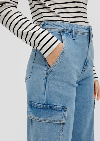 s.Oliver Wide leg Cargojeans 'Suri' in Blauw