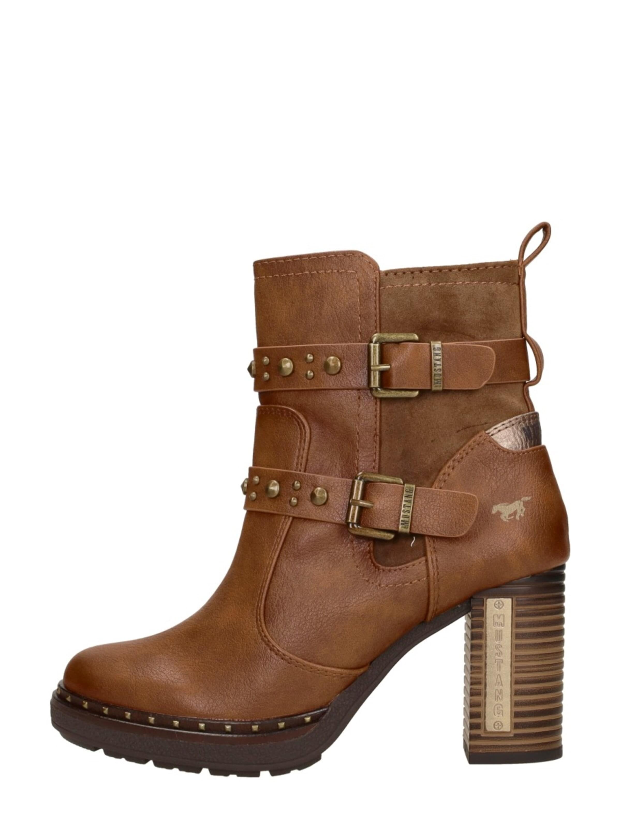 MUSTANG Boots 'Enkellaarsjes Hak' in Brown: front