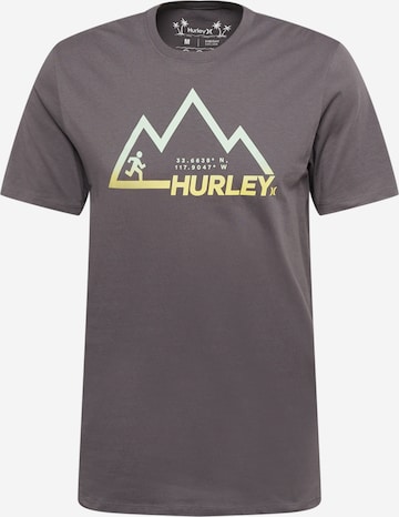 Hurley Λειτουργικό μπλουζάκι 'EXPLORE MOUNTAIN' σε γκρι: μπροστά