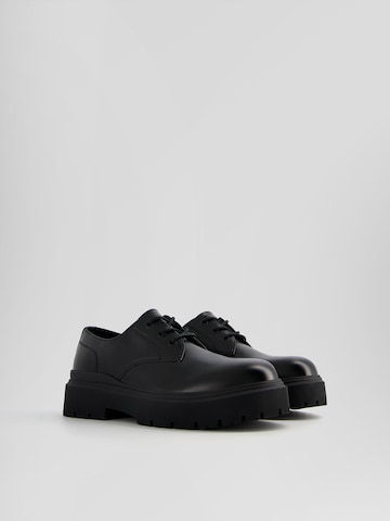 Bershka Lace-Up Shoes in Black