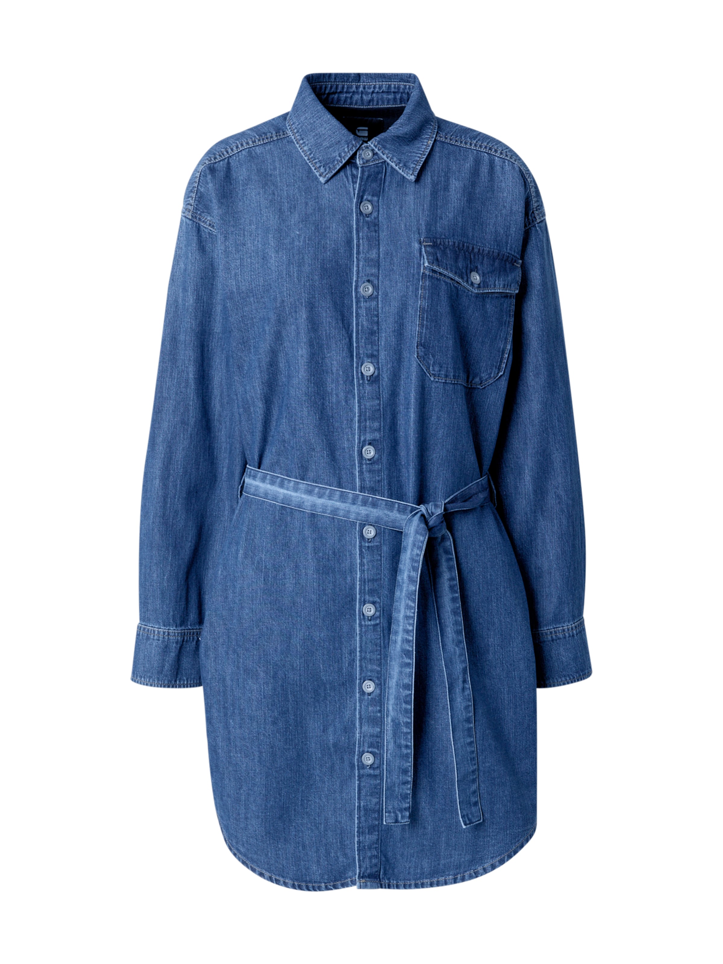 G-STARKošulja haljina - plava boja: prednji dio