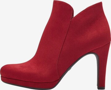TAMARIS Ankle Boots in Red