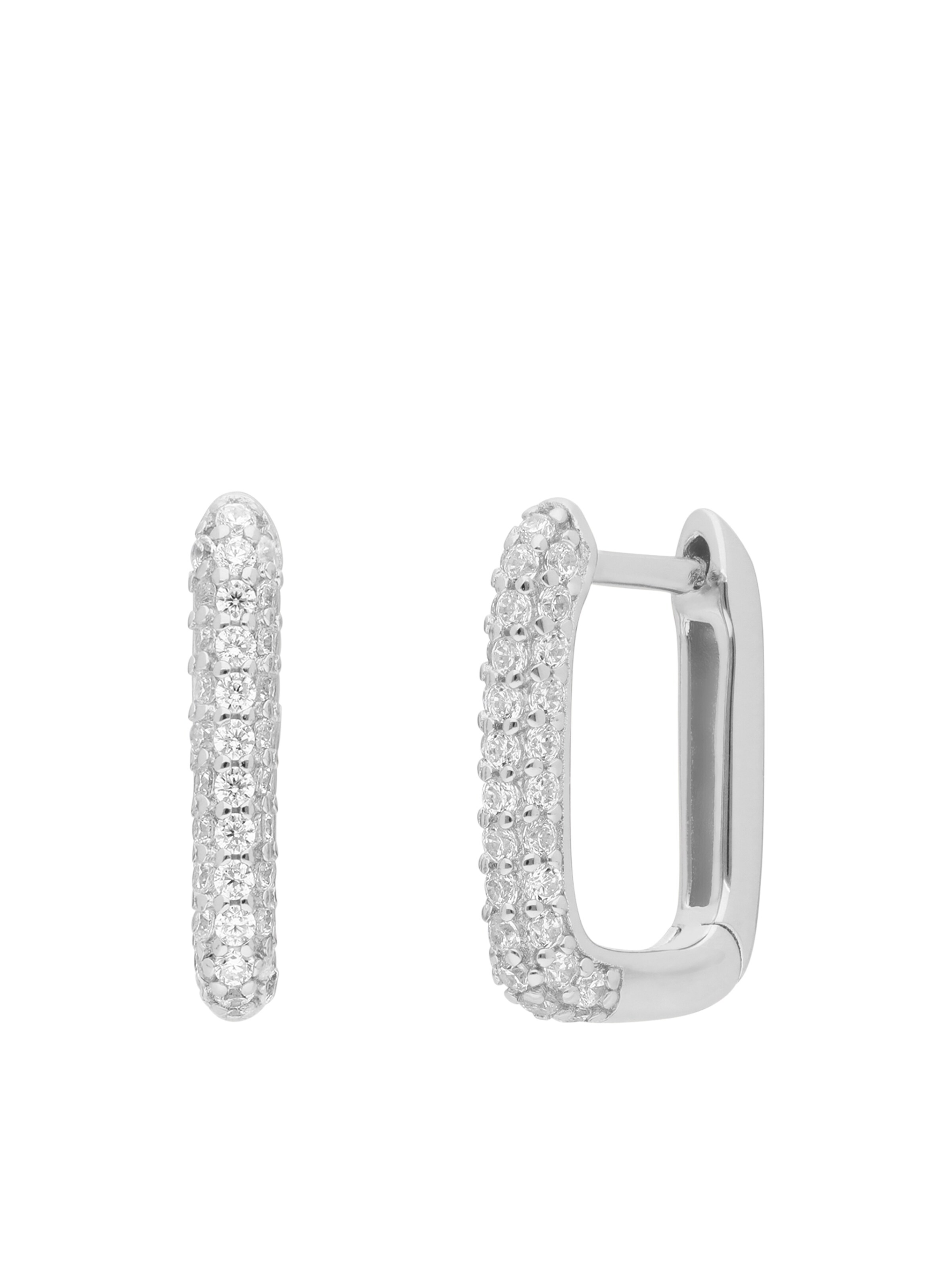 Lucardi Ohrringe 'Modern' in Silber: Vorderseite